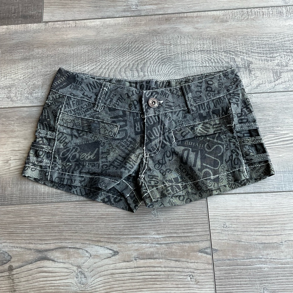 Women's Black Graphic Shorts